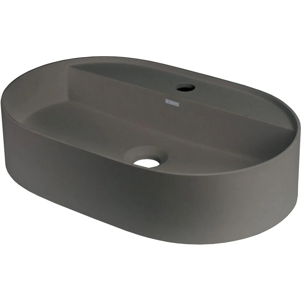Silia Granite washbasin, countertop, with tap shelf - oval - 550x350mm - Image 8