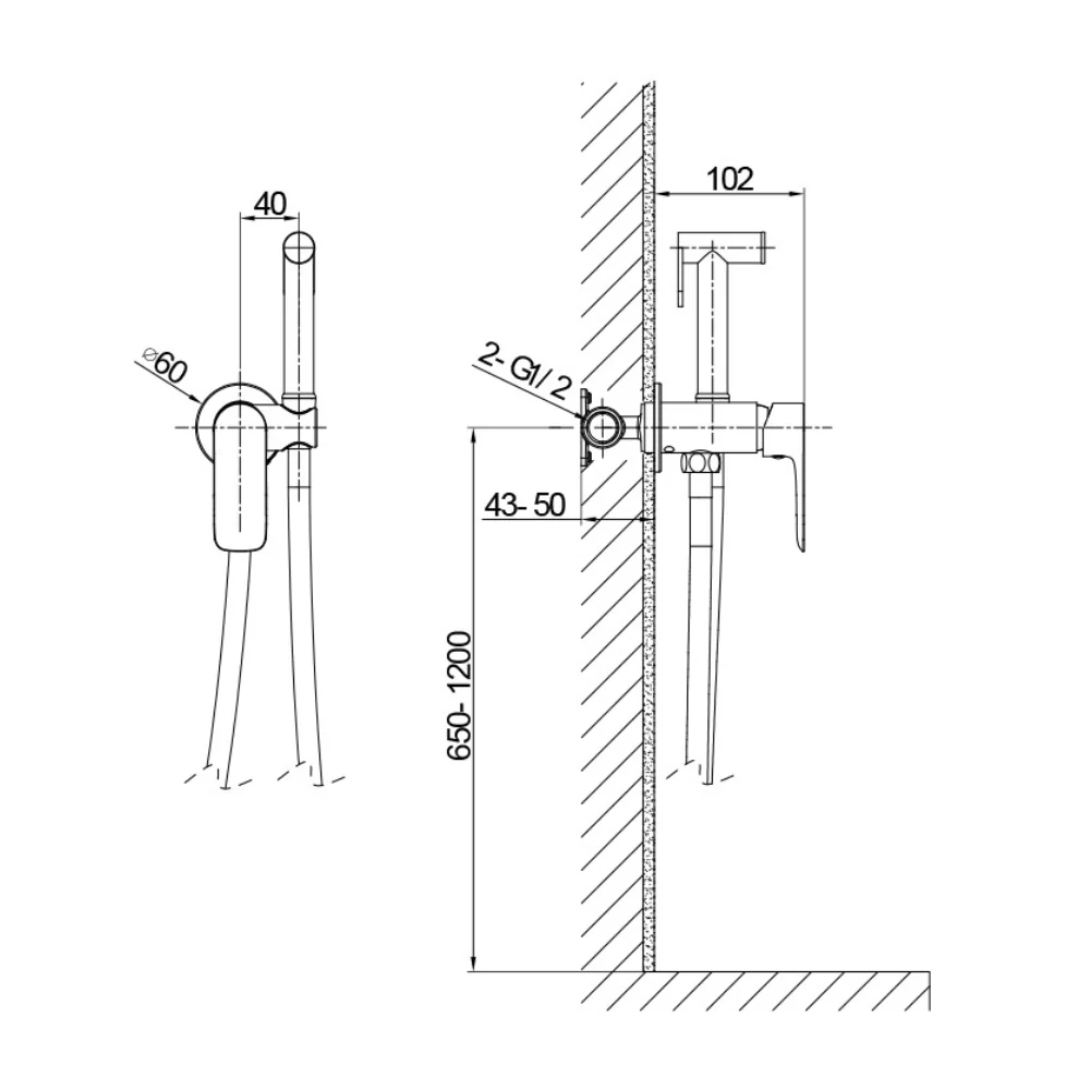 Spark Concealed Bidet Mixer Tap - Image 6