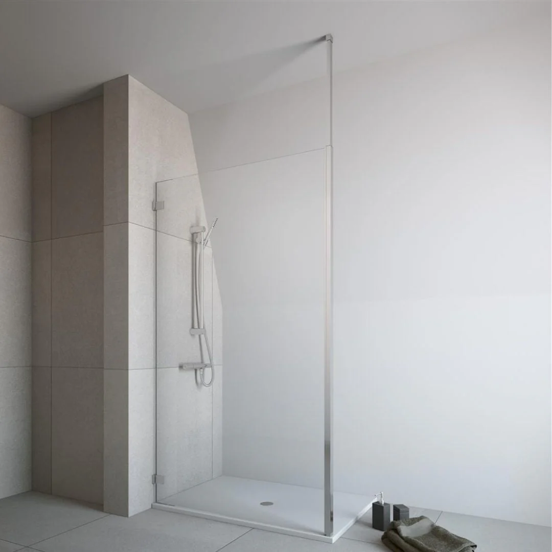 Telescopic Support Bar For 8mm Glass - Chrome