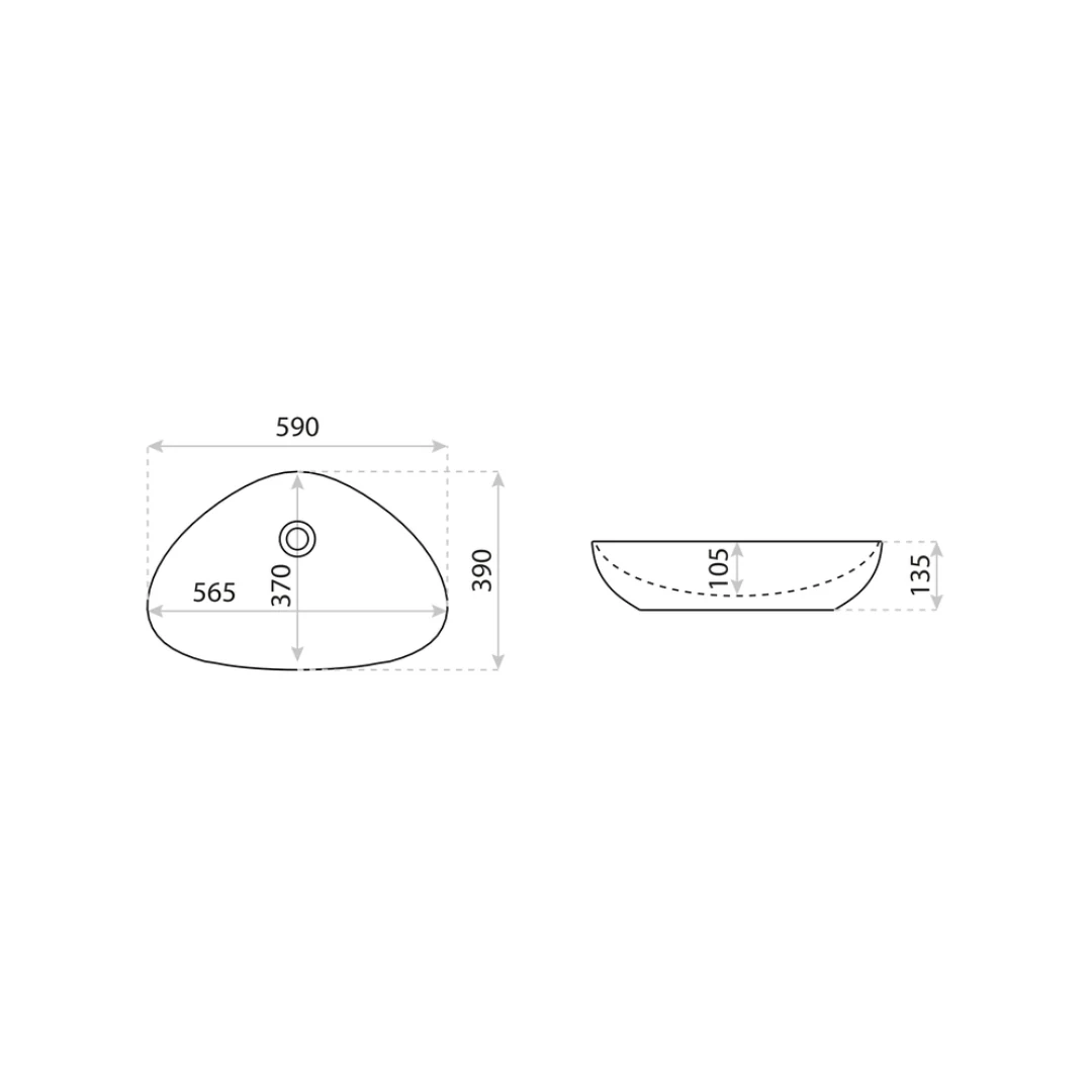Triango Countertop Basin White - Image 3