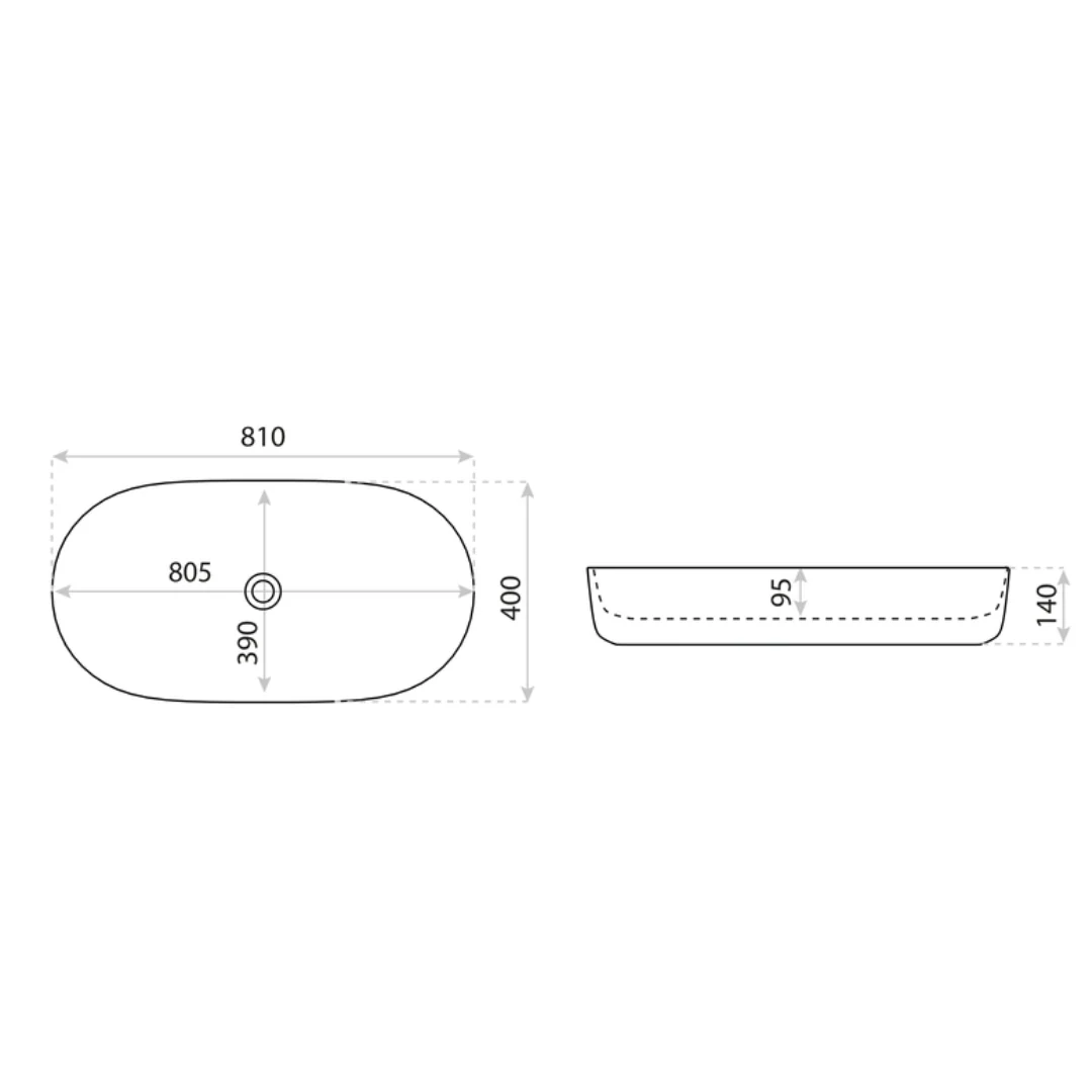 Verso Grande Countertop Washbasin - Image 3