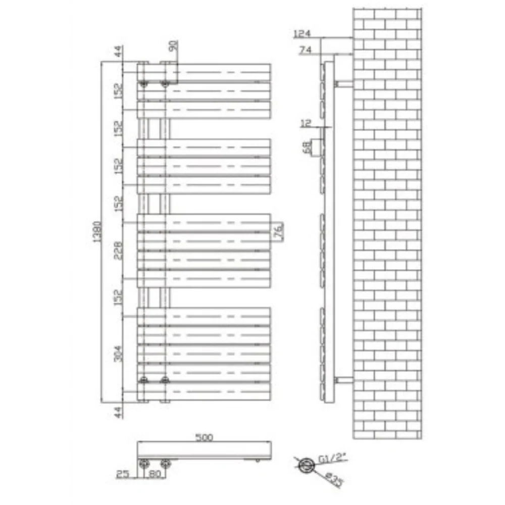 Wellington Premium Towel Radiator - Grey & Black - Image 3