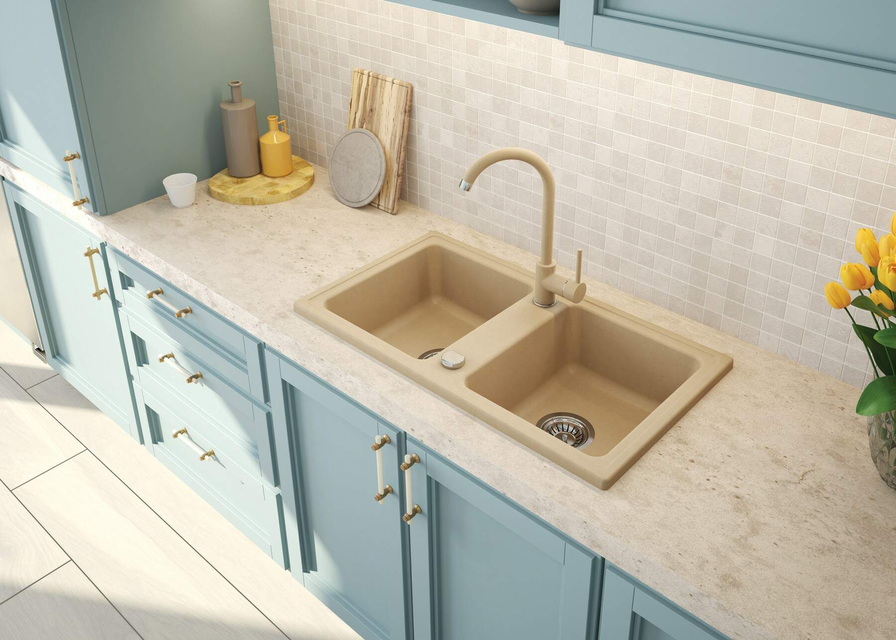 Zorba Granite sink 2-bowl - Image 6